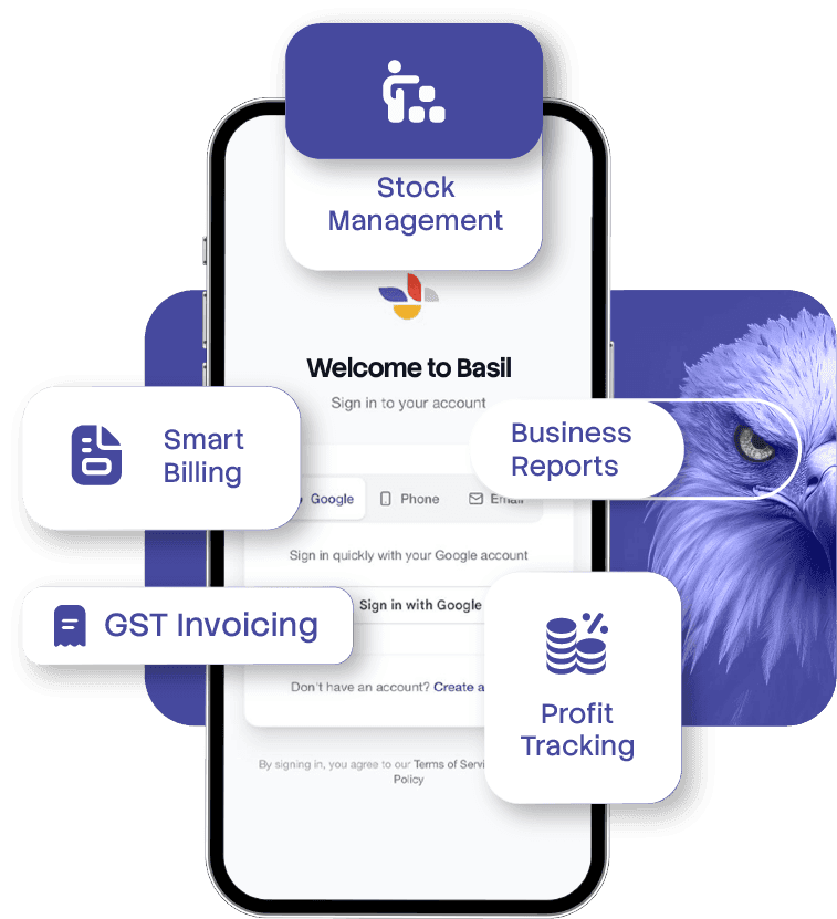 Basil - Stock Management, Smart Billing, GST Invoicing, Business Reports, Profit Tracking